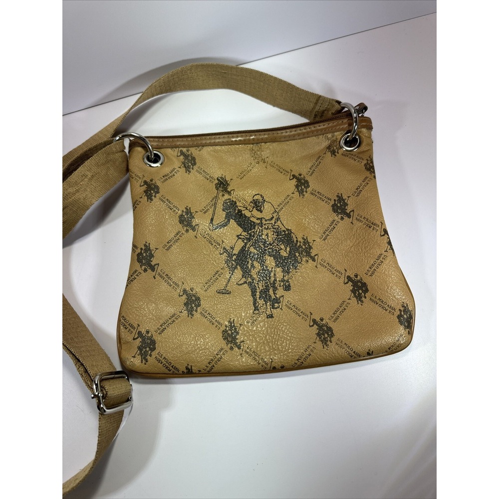VINTAGE✨U.S. POLO ASSN Crossbody Handbag Purse✨Light Brown‎ Dark Brown